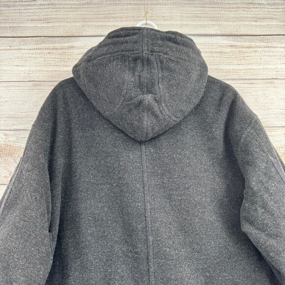 Vintage Polo Jeans Co Ralph Lauren Wool Blend Overcoat Jacket Mens M Black Gray - Picture 4 of 15